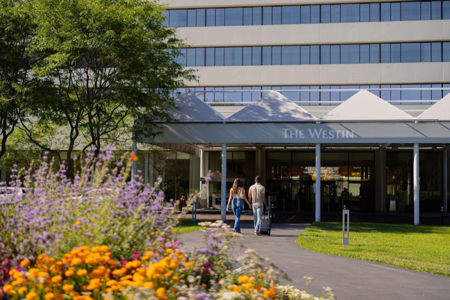 Garden and entrance at The Westin South Coast Plaza